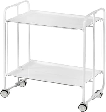 DON HIERRO Carrello da cucina pieghevole bianco con ruote BAUHAUS 2 ripiani