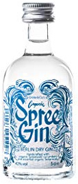 Grote & Co.‘s Organic Spree Gin 0,05l Miniature-Flasche als Geschenk, Bio Spree Gin, Berlin Dry Gin destilliert mit echten Spreewaldgurken
