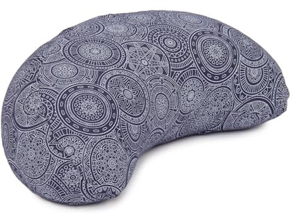 Bodhi Cojín de meditación Yogi Mond con diseño de mandala, colección Maharaja | Yoga y meditación | Cojín de yoga con relleno de trigo sarraceno y funda extraíble de algodón, azul
