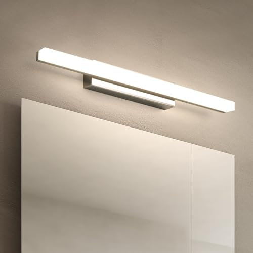 Yafido LED Spiegelleuchte Badleuchte 40CM Badlampe Spiegellampe Naturweiß Badezimmer Lampe Wandleuchte 230V 9W 4000K Schrankleuchte 800 Lumen Nicht-dimmbar