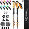 TheFitLife Carbon Fibre Trekking Poles - Collapsible and Telescopic Walking Poles, 2-Pack, Ultra Light, Extendable, Best Walking Sticks for Traveling Camping Hiking Mountaineering (Orange)
