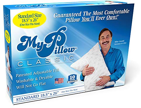 MyPillow Bedding Bed Pillows for Sleeping Standard Size, Perfect for Back, Stomach or Side Sleepers - My Pillow Classic Pillow [Standard, Medium]