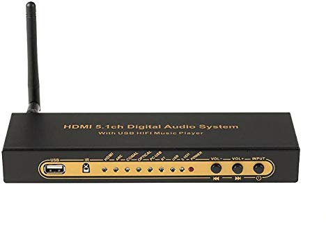 RSGK Convertitore Audio 5.1, Decoder, Chip Bluetooth 5.0, Estrattore HDMI 4K Arc SPDIF Splitter Ottico Coassiale con Bluetooth, Scheda Audio USB per Computer, con Telecomando