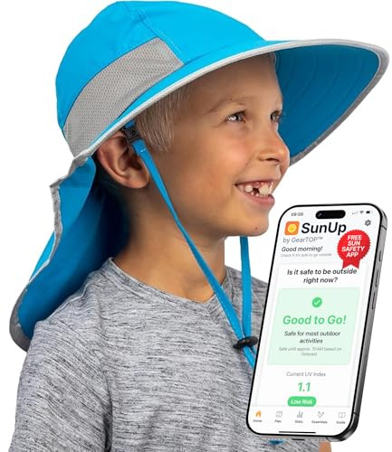 GearTOP Sun Hats for Kids UPF 50+ Kids Sun Hat with Neck Flap Swim Hat for Boys & Girls