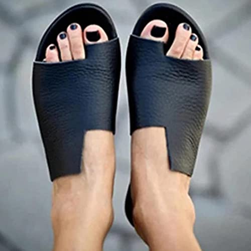 WoCOyo Donna Ortopedico Sandal Estate Comodo Punta Aperta PU Ciabatte Infradito Traspiranti Valgo delle Scarpe Ortopediche Dell'osso Dell'alluce,001,39EU