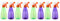 LALAFINA 8pcs Conical Spray Bottles Refillable One-Hand Pressure Sprayer Set with Fine Trigger for Easy Watering Portable Design Random Colors