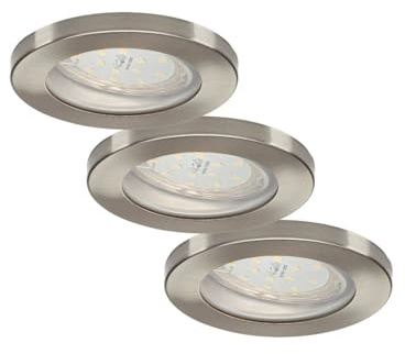 ELC LED Foco empotrado Delfan (Moderno) en Gris hecho de Aluminio e.o. para Cuarto baño (3 llamas, foco, lámpara techo pared