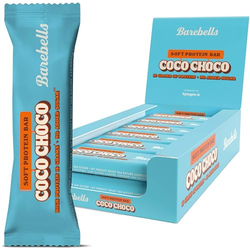Barebells Soft Protein Riegel – 16g High Protein Bar, Zuckerarm, Eiweißriegel, Ohne Palmöl – Coco Choco, 12 x 55gr