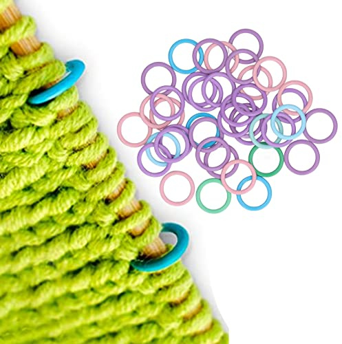 Lot de 40 Marqueurs de Maille Métal - Anneaux Verrouillables pour Tricot et Crochet - Couleurs Vives pour Bricolage et Couture