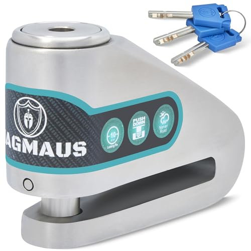 Magmaus® MBL05 [Rostfrei] Motorrad Bremsscheibenschloss- [Hochsicherheit] [304 Edelstahl] - wetterfest - Erinnerungskabel - geeignet für Motorräder, Mopeds, Fahrräder