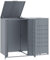 vidaXL Mülltonnenbox für 2 Tonnen Grau 138x79x117 cm Stahl, Box Mülltonnen, Garten Mülltonnenbox, Verkleidung Mülltonnen, Outdoor Mülltonnenbox