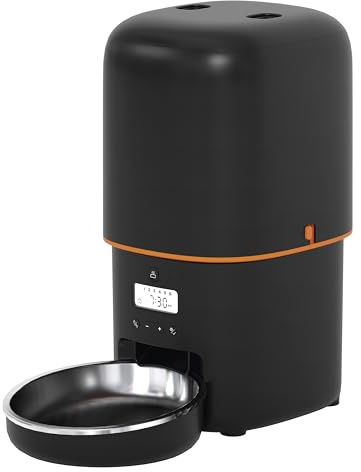 EMOS Distributeur automatique de nourriture 4 l - Distributeur de nourriture pour animaux de compagnie - Distributeur de nourriture sèche pour chat et chien avec minuterie programmable - Distributeur