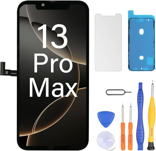 LL TRADER Screen Replacement for iPhone 13 Pro Max 6.7 LCD Retina FHD Display COF Touch Screen Digitiser with Repair Tool Kits, Waterproof Tape, Screen Protoctor