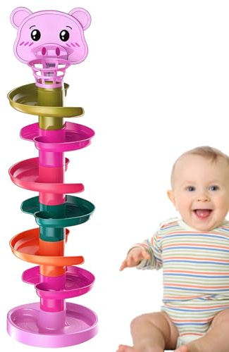 Zahoken Juguete para niños con rampa de Bolas,Juguete con Pista de Bolas para niños | Juego de Pista de Deslizamiento de Pelota de Lanzamiento - Pista de educación temprana, Bola rodante, Torre