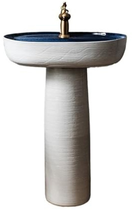 Lavabo de pedestal Lavabo de pedestal cerámica creativo con grifo y desagüe for exteriores. pie