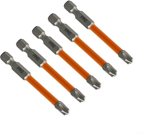 Niceminiwall 5 puntas magnéticas especiales ranuradas para electricistas FPH2 de aleación de acero HRC63, dureza antioxidante para interruptores de enchufe (65 mm)