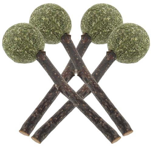 Abaodam 4pcs Natural Wood Chew Toys Small Pets Teeth Sharpening and Cleaning Reduce Boredom Suitable for Squirrels and House Rabbits