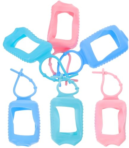 UKCOCO 6 Pezzi Manicotti in Silicone per Bottiglie Ovali da 50ml, Copribottiglia da Viaggio Resistente All'usura, Facile da Trasportare, per Casa e Viaggio