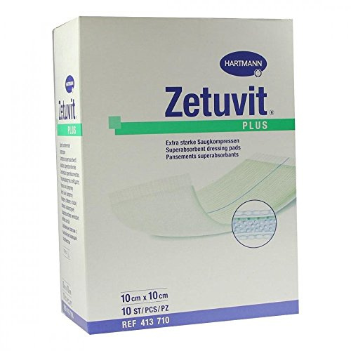 Paul Hartmann Zetuvit Plus Absorbent Compresses Sterile 10 x 10 cm Pack of 10