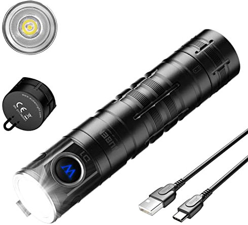 WUBEN D1 Mini Taschenlampe, Superhelle Edc Torch Light, Ip68 Wasserdichte Taschenlampe, Clip Taktische Taschenlampen, 6 Lichtmodi Und Langer Betriebsdauer, Für Camping, Wandern, Outdoor, Notfäll
