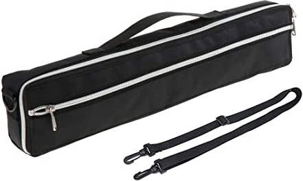 Jiayouy Lightweight 17 Hole Flute Case Cover Bag Carry Bag with Adjustable Shoulder Strap & Plush Lining Black 17.3x 3.5x 2.17
