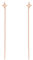 Cute Star Pull Through Earrings 925 Sterling Silver Rose Gold Plated for Women Cubic Zirconia Tassel Chain Threader Dangle Earrings 70mm