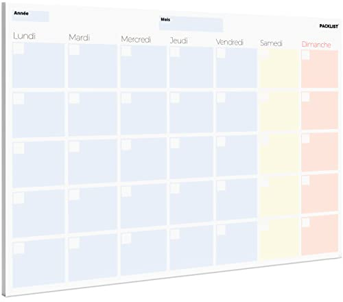 PACKLIST Planificateur Mensuel A4, Planner - Monthly Planner, Agenda To Do List Bloc Note - Agenda Mensuel Francais - Au Design Exclusif