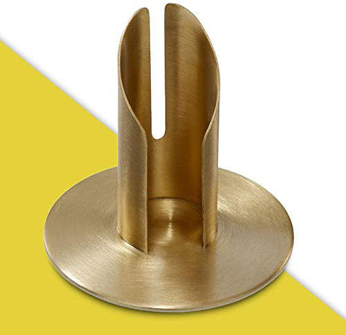 WikaKerzen Kerzenleuchter für Kerzen - Kerzenständer in Silber & Gold gebürstetem Messing Metall - Kerzenhalter für Hochzeits-, Kommunions- & Taufkerzen (Ø 4cm, Gold)