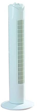 Daewoo 32 Inch Slimline Tower Fan, Lightweight, 2 Hour Timer, With Oscillation, 3 Speed Settings, Carry Handle, Instant Cool Air, Ideal For Floors Home And Office Use, White