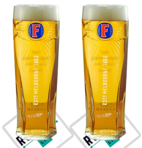 2 vasos de pinta Roxley X2 Fosters Nucleated Lager