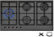 Phönix PG-901LT Plaque de cuisson à gaz encastrée en verre 5 plaques de cuisson autoalimentées (plaque de cuisson à gaz autoportante/encastrée) avec embout WOK + croix de cuisinière à gaz