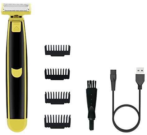 NSXAYIWE Recortadora de Barba, Afeitadora Electrica Hombre, Recortadora de Corporal, Depilación Masculina, Para Cara, Pelo, Orejas, Nariz Y Cuerpo, En Seco Y Húmedo, Recargable