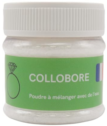 Collobore - Poudre à mélanger avec de l'eau, protège les diamants de la chaleur, permets la soudure des bijoux, protège de l'oxydation (50g)