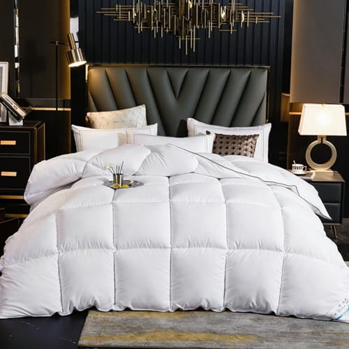 DHIJUPNG Piuma d'oca e Piumino, Caldo Trapunta singolo Invernali 4 Stagioni Piumone 150x200 cm Trapunta Leggero Estiva Piumino Letto singolo in Hotel (C 150 * 200cm 1.5kg)