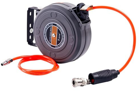 Hanzete 6mm Automatic Retractable Hose Reel Car Wash Garden Irrigation Water Tube Holder Wall Mount High Pressure Waters Roller Drum