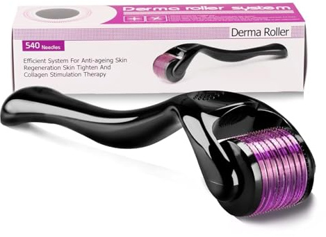 Derma Roller Rouleau à barbe Microneedling Roller pour la pousse des cheveux pour homme et femme Stimule la croissance des cheveux pour stimuler la croissance des cheveux, soins de la peau du visage,