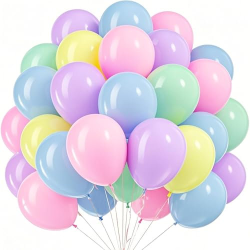 DazzJoy 100 palloncini pastello per compleanno, 5 pollici, in lattice, colorati, a elio, per feste di compleanno, baby shower, matrimoni, ghirlande per palloncini