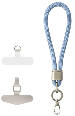 MORSUNBELA Cordino per Cellulare, Laccio Regolabile per Cellulare da Polso, Nylon Cinturino da Polso, Cordino Anti Perdita, per Custodie per Telefoni, Chiavi, Azzurro