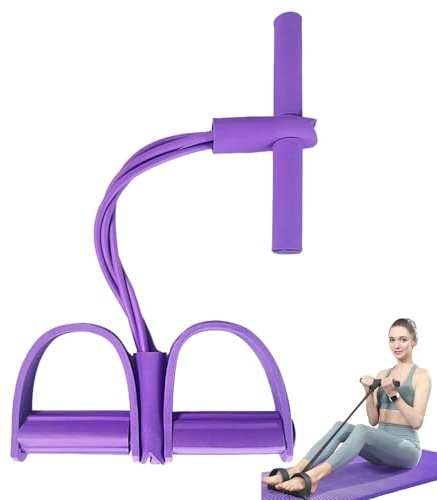 Banda Elástica De Resistencia para Pies Saludea Gentle Fit, 21 Bandas De Resistencia para Fitness, Pedal De 4/6 Tubos, Extractor De Tobillo, Equipo De Ejercicios Abdominales(Purple,6 Tube)