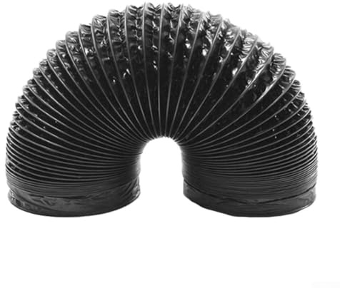 Jonikuper Flexibel luftkanal 150 mm diameter 5 m längd aluminium ventilationsslang för torktumlare, luftkonditionering, extraktorfläkt kompatibel med 6 tum inline-fläktar, svart