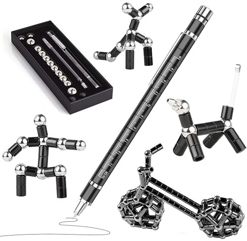 Gifts for Men, 2026 Magnetic Fidget Pen, Birthday Gifts for Men Women, Dad Gifts for Him/Her, Mens Gifts for Christmas, Fun Magnetic Toy Pen for Office Writing and School (Black, scale style)