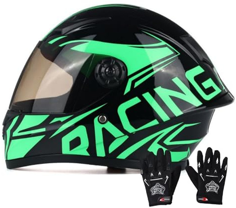 Casque Intégral Pour Enfants, Casque De Vélo Et De Trottinette Certifié ECE, Avec Visière Et Gants, Convenant Aux Garçons Et Aux Filles De 3 À 12 Ans. 18,XL/(53~54cm)