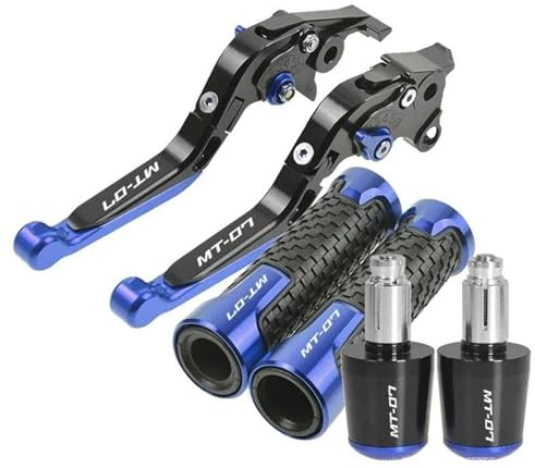 Manetas De Freno Y Embrague Para Motocicleta Para YAMAHA MT-07 MT07 MT 07 2014-2019 Con Puños Para Manillar Kit Palanca Embrague Freno Moto Puños Manillar(Color 2)