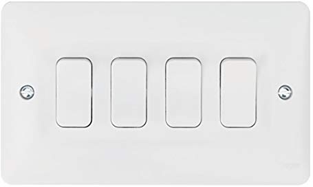 Hager 10AX 4 Gang 2 Way Wall Switch - Sollysta Range