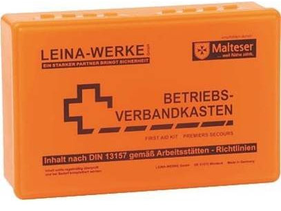 Leina-Werke Betriebsverbandkasten DIN 13157 ohne Wandhalter 20002 neonorange