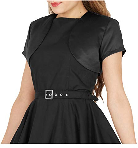 BlackButterfly Satinbolero Dam Kortärmad, Svart, 5XL