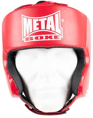 METAL BOXE Casque de Boxe Rouge Senior