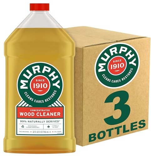 Murphy Oil Soap Concentrated Formula, Wood Cleaner, No-Rinse Floor Cleaner, Citronella Oil Scent, 32 fl oz Bottle (3 Pack)