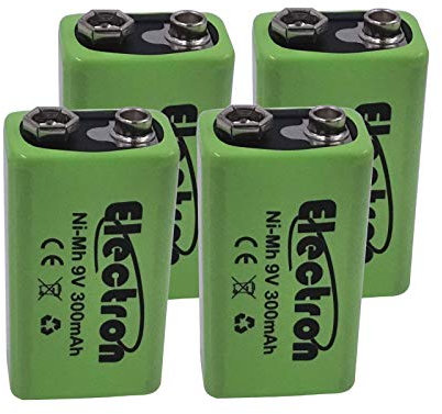 4 X Pila Batteria ricaricabile Ni-Mh 9V 300mAh 9 volt nimh accumulatore battery