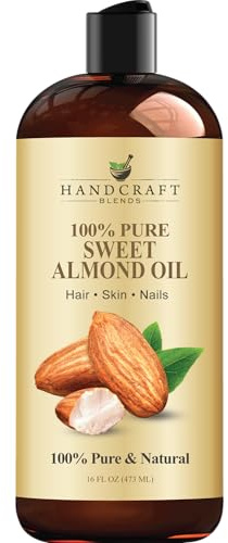 Handcraft Blends Sweet Almond Oil | 100% Pure and Natural | Bath & Body Oil | Premium Grade Carrier Oil | Skin | Hair | Body | Massage | Hexane-Free | 16 Fl Oz